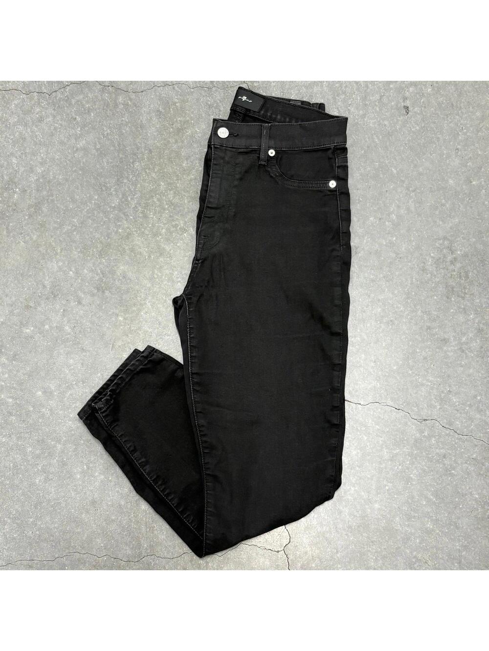7 For All Mankind Plain Black Jeans